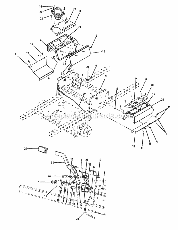 Brake Assembly Diagram and Parts List for M54-KH (53BH8CT4050) (2011 & After) Cub Cadet Sprayer